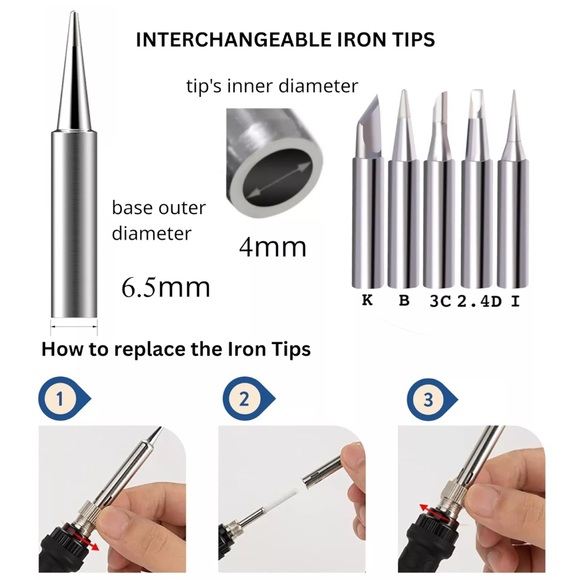 Soldering Iron Kit - 60W Soldering Iron Adjustable Temperature, Solder Wire, ... - Picture 9 of 13